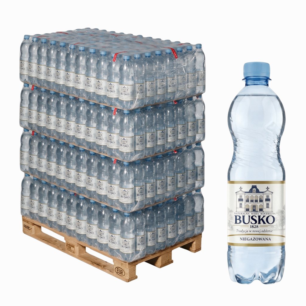 Paleta wody mineralnej Busko1828 niegazowana 1,5 l — 504 butelek